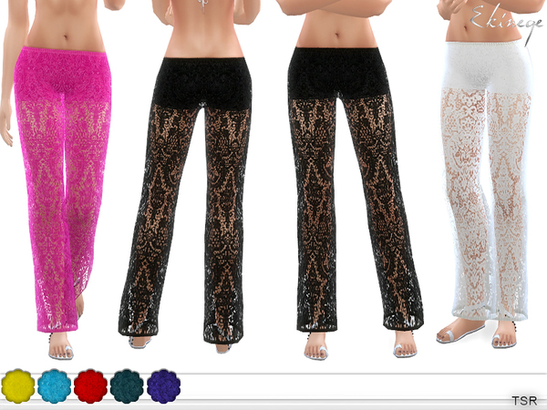 Sims 4 Lace Beach Pants by ekinege at TSR