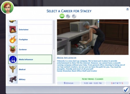 Custom Job Media Influencer by pugglerock at Mod The Sims