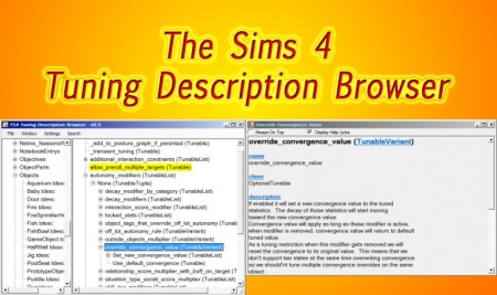 TS4 Tuning Description Browser (Windows Only) by scumbumbo at Mod The Sims