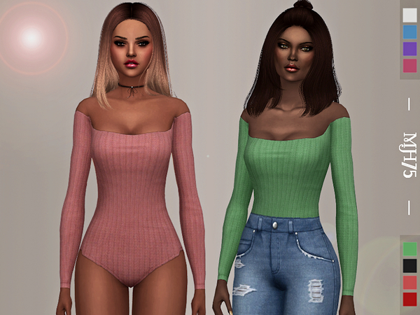 Sims 4 Erika Bodysuit [Top] by Margeh 75 at TSR
