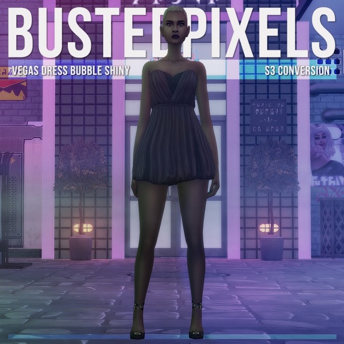 Sims 4 Vegas Dress Bubble Shiny S3 Conversion at Busted Pixels