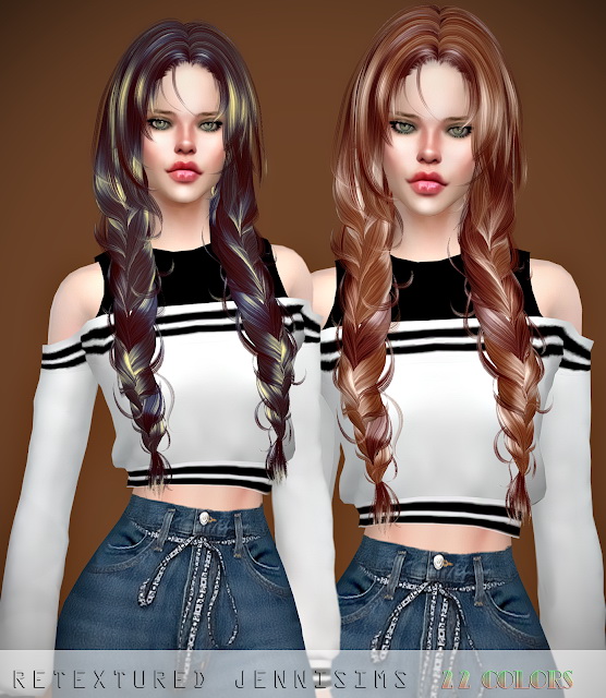 Sims 4 Newsea Cloris Hair retexture at Jenni Sims