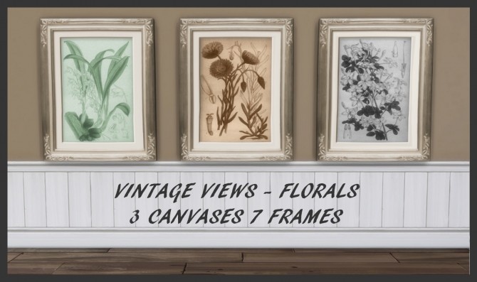 Sims 4 Vintage Views Paintings Florals by Simmiller at Mod The Sims