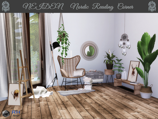 Sims 4 NIEDEN Nordic Reading Corner by RightHearted at TSR