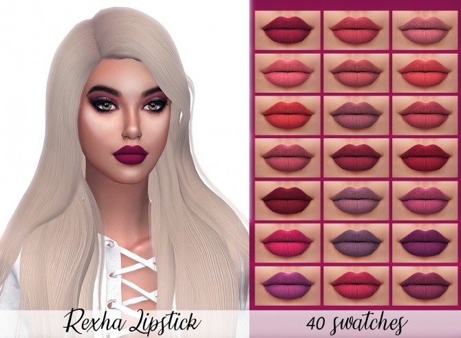 FROST SIMS 4 - Make Up, Lips : REXHA LIPSTICK 10 swatches. 