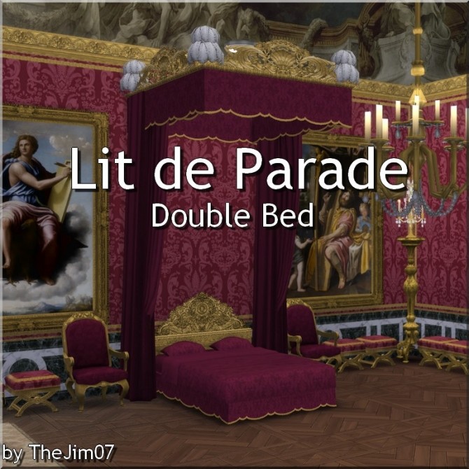 Sims 4 Lit de Parade bed Two versions by TheJim07 at Mod The Sims