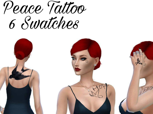 Sims 4 Peace Tattoo by KittysNerdCorner at TSR