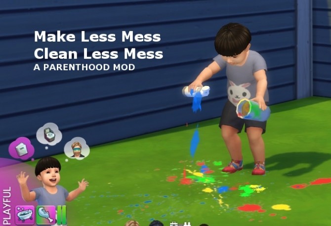 Sims 4 Kids Make Less Mess & Clean Less Mess by Miss Puff at Mod The Sims