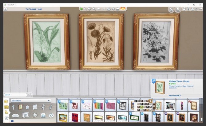 Sims 4 Vintage Views Paintings Florals by Simmiller at Mod The Sims