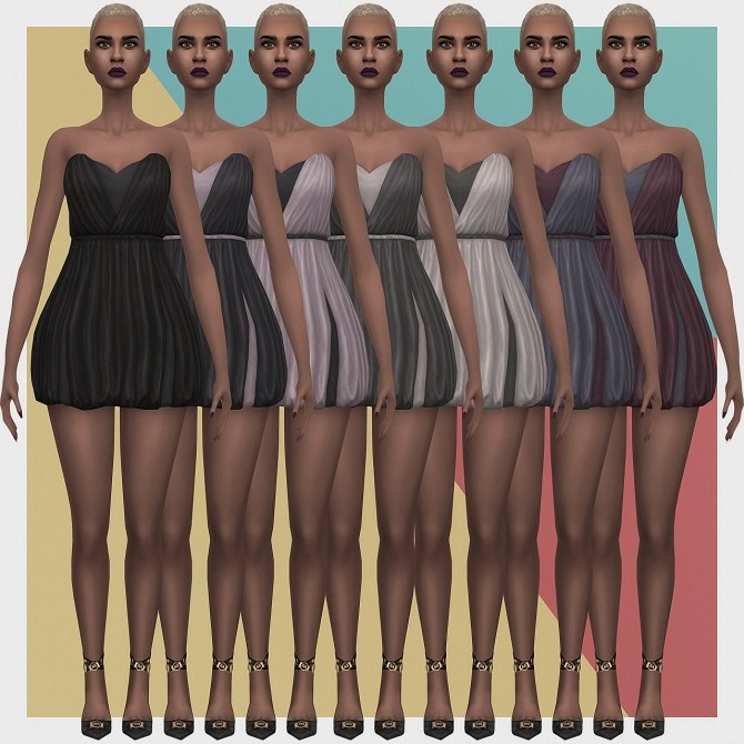 Sims 4 Vegas Dress Bubble Shiny S3 Conversion at Busted Pixels