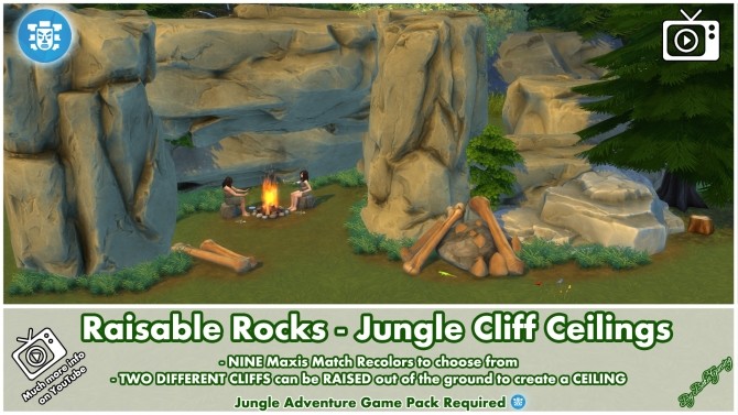 Sims 4 Raisable Rocks Jungle Cliff Ceilings by Bakie at Mod The Sims