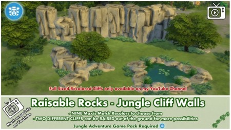 Raisable Rocks Jungle Cliff Walls by Bakie at Mod The Sims