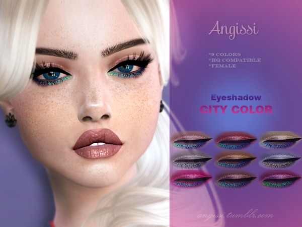 Sims 4 Eyeshadow 9 colors by ANGISSI at TSR