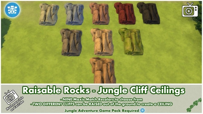 Sims 4 Raisable Rocks Jungle Cliff Ceilings by Bakie at Mod The Sims