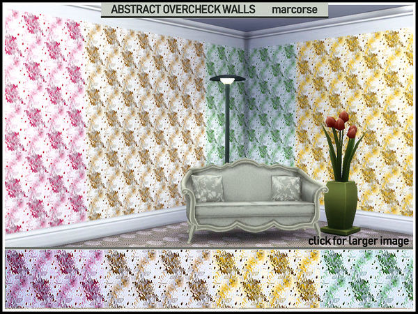 Sims 4 Abstract Overcheck Walls by marcorse at TSR
