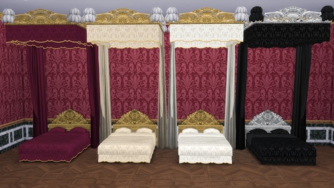 Sims 4 Lit de Parade bed Two versions by TheJim07 at Mod The Sims