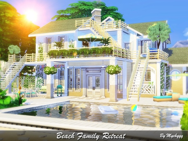 Sims 4 Beach Family Retreat by MychQQQ at TSR