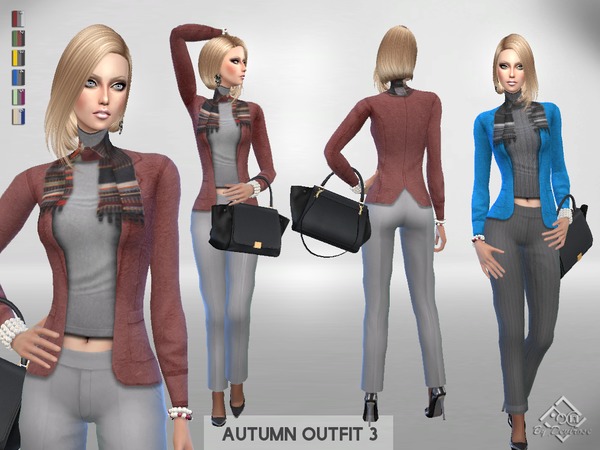 Sims 4 Autumn Outfit 3 by Devirose at TSR