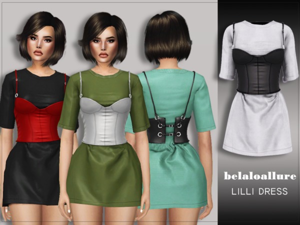 Sims 4 Belaloallure lilie dress by belal1997 at TSR