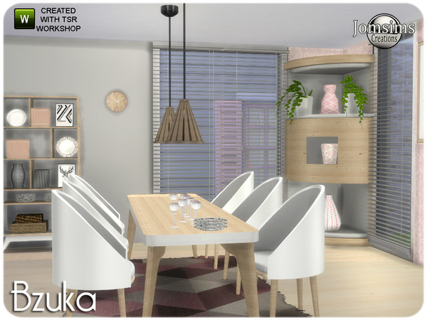 Sims 4 Bzuka dining room by jomsims at TSR