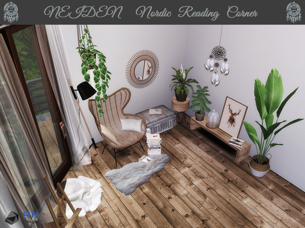 Sims 4 NIEDEN Nordic Reading Corner by RightHearted at TSR