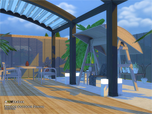 Sims 4 Rhodos Outdoor Dining by ArtVitalex at TSR