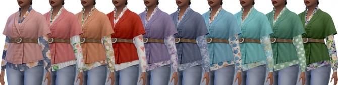 Sims 4 Elliesimple Belted Sweater Recolor at Miss Ruby Bird
