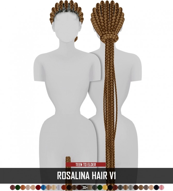Sims 4 ROSALINA HAIR by Thiago Mitchell at REDHEADSIMS