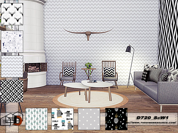 Sims 4 Scandinavian wallpapers set by Danuta720 at TSR
