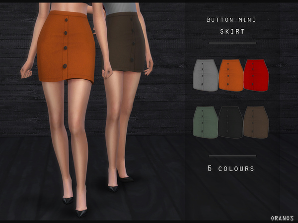 Sims 4 Button Mini Skirt by OranosTR at TSR