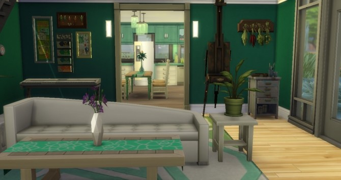 Sims 4 Little Green Loft NO CC by starflower87 at Mod The Sims
