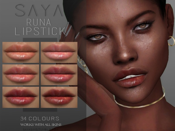 Sims 4 Runa Lipstick by SayaSims at TSR