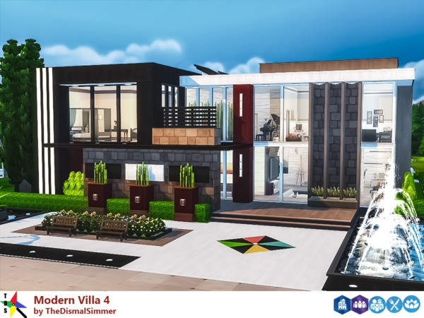 Sims 4 Modern Villa 4 by TheDismalSimmer at TSR