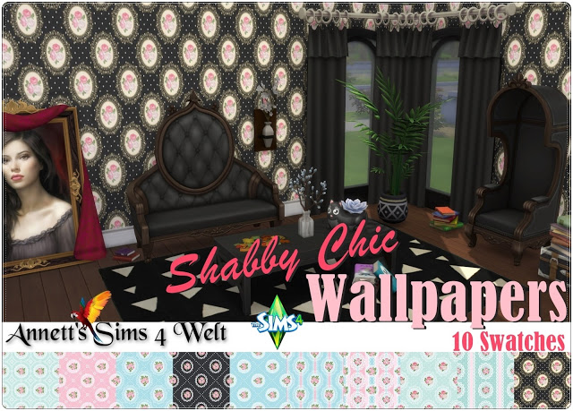 Sims 4 Shabby Chic Wallpapers at Annett’s Sims 4 Welt