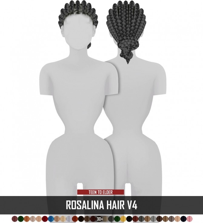 Sims 4 ROSALINA HAIR by Thiago Mitchell at REDHEADSIMS