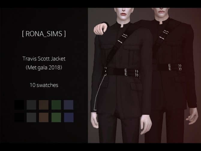 Sims 4 Travis Scott Jacket (Met Gala 2018) at Rona Sims