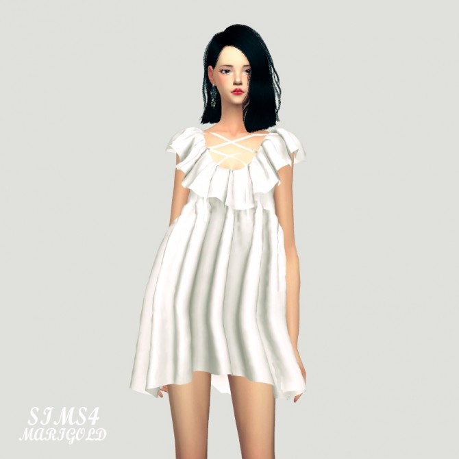 Sims 4 Marymory Frill Dress at Marigold