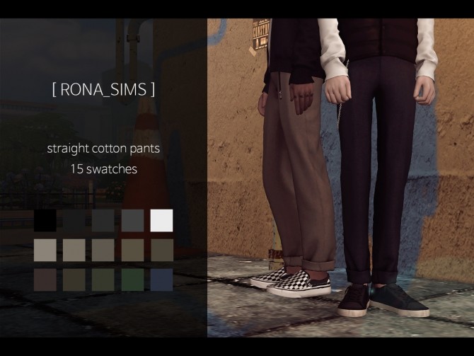 Sims 4 Straight cotton pants at Rona Sims