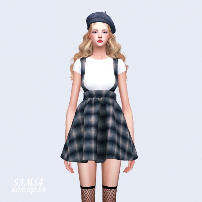 Suspender Dress Basic V at Marigold » Sims 4 Updates