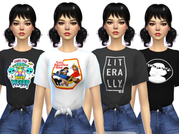 Sims 4 Tied Tees by Wicked Kittie at TSR
