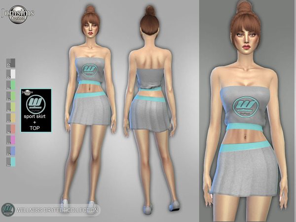 Sims 4 Wellness Dry feet sport short skirt and top 2 by jomsims at TSR
