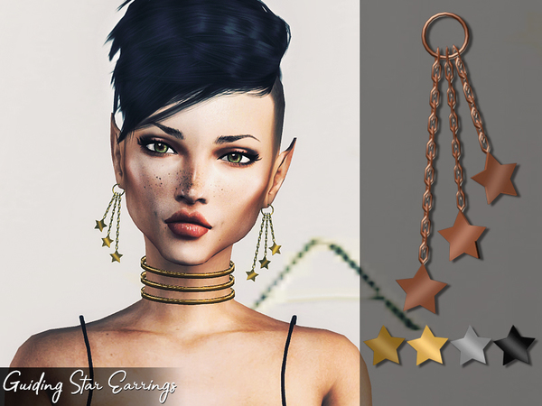 Sims 4 Guiding Star Earrings by Genius666 at TSR