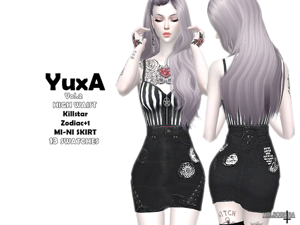 Sims 4 YUXA Vol. 2 Zodiac Mini Skirt by Helsoseira at TSR