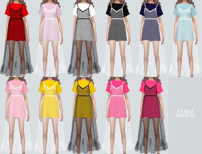 Sims 4 Mesh Double Dress at Marigold