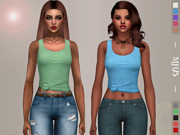 Sims 4 Reena Tied Tops by Margeh 75 at TSR