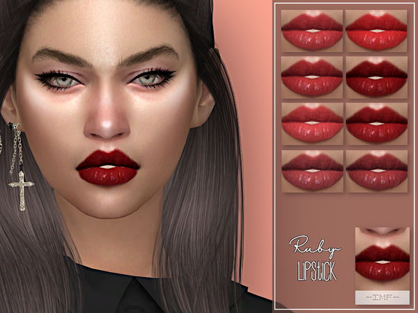 Sims 4 IMF Ruby Lipstick N.109 by IzzieMcFire at TSR