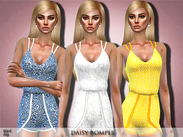 Sims 4 Daisy Romper by Black Lily at TSR