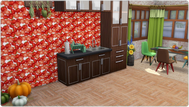 Sims 4 Fruits & Vegetables Kitchen Wallpapers at Annett’s Sims 4 Welt