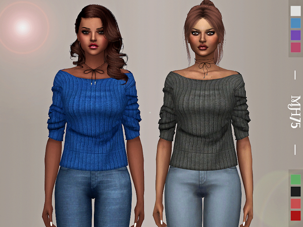 Sims 4 Elisha Sweater by Margeh 75 at TSR