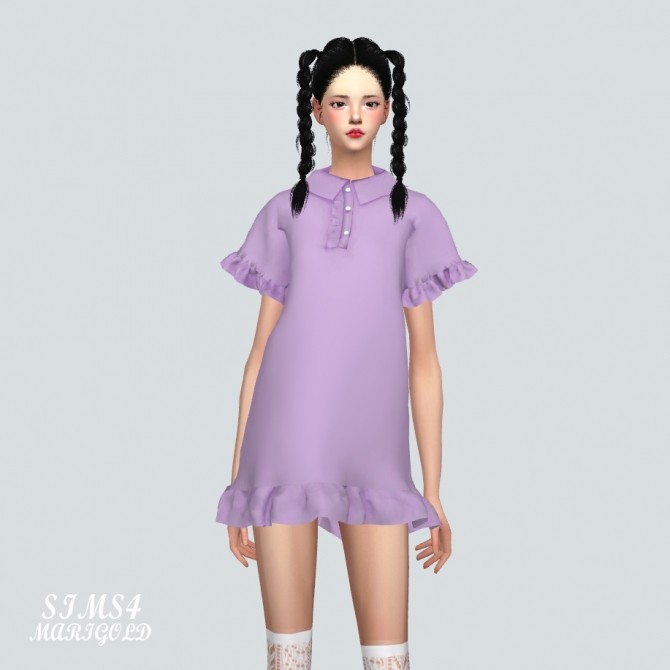 Sims 4 Frill Pk Dress at Marigold